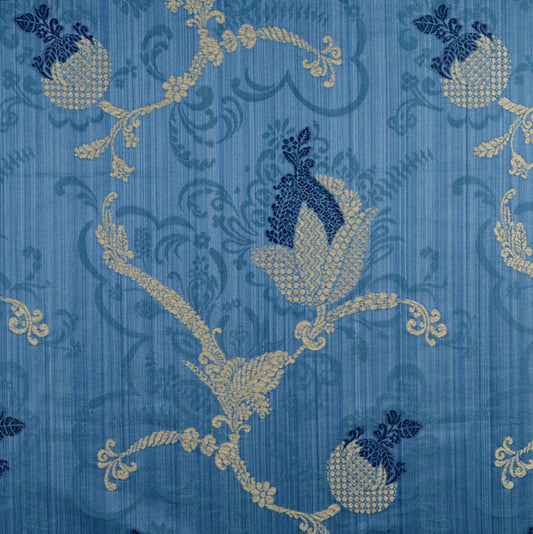 Scalamandre: Vivaldi CL 0008 26715 Navy & Linen on Blue