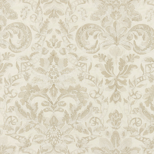 Scalamandre: Elizabeth Damask Embroidery SC 0001 27086 Alabaster