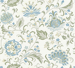 Scalamandre: Delphine Embroidery SC 0001 27173 Summer Sage