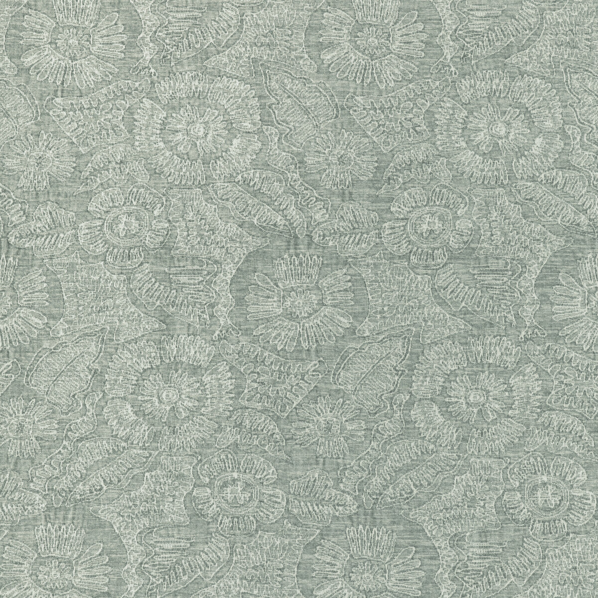 KRAVET COUTURE CHENILLE BLOOM SEAGLASS