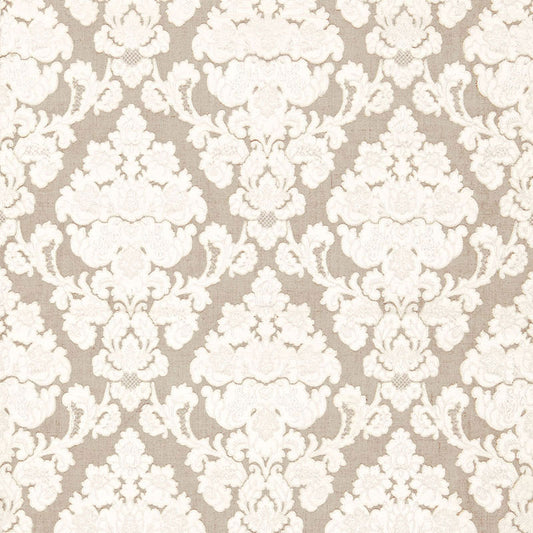 Schumacher: Montalcino Applique Damask 66590 Linen