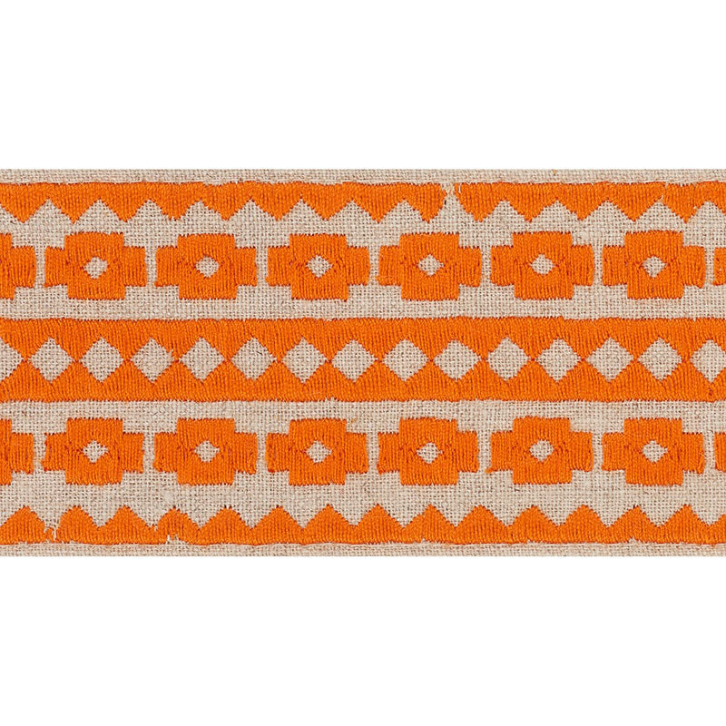Schumacher: Talitha Tape 70647 Orange on Natural