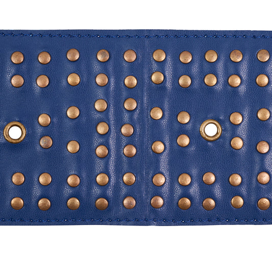 Schumacher: Studded Leather Trim 76093 Navy