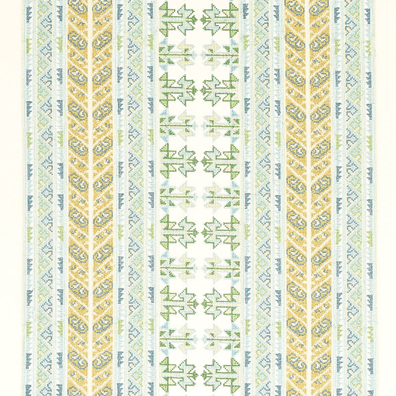 Schumacher: Vinka Embroidery 79620 Mineral & Ivory