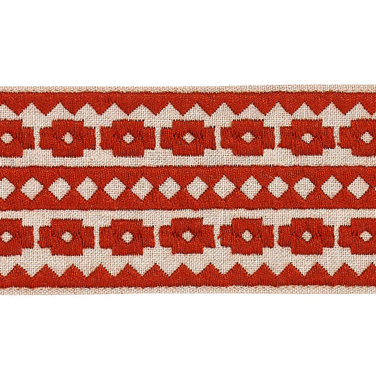 Schumacher: Talitha Tape 79921 Terracota on Natural