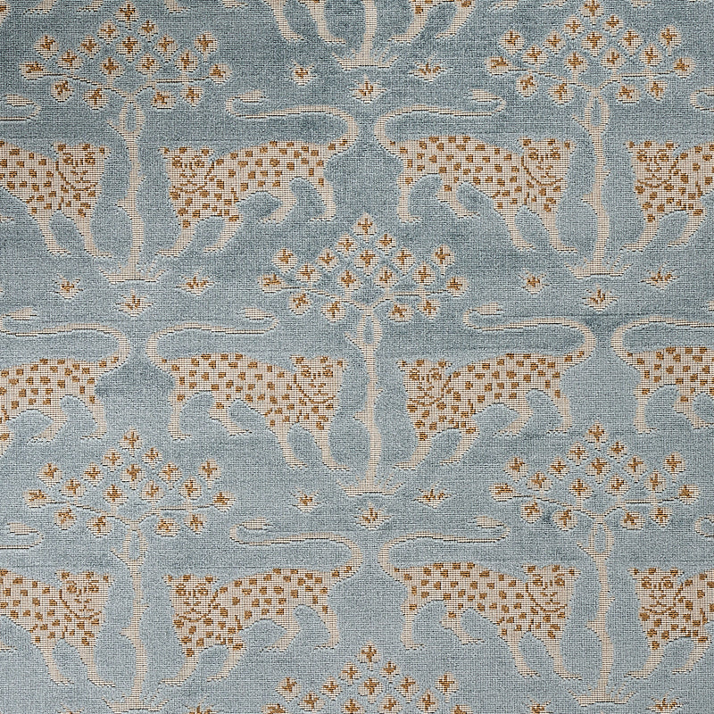 Schumacher: Woodland Leopard Velvet 80080 Mineral