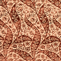 Schumacher: Saz Paisley Silk Velvet 80781 Terracotta