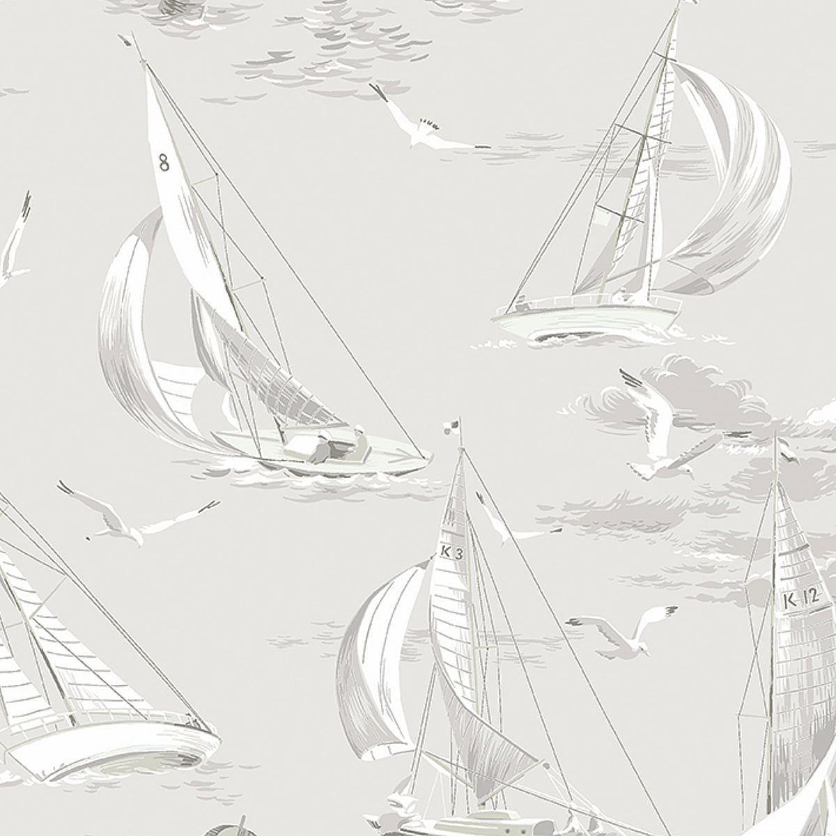 Schumacher WP: Sailboats 8855 Grey