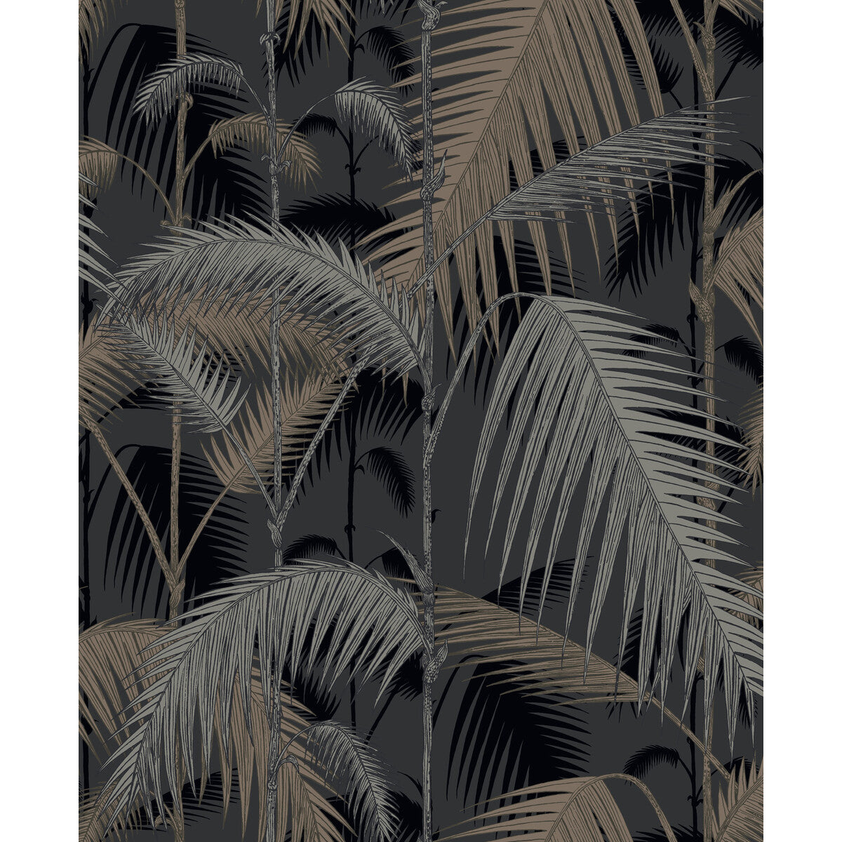 COLE & SON PALM JUNGLE SILVER/BLACK