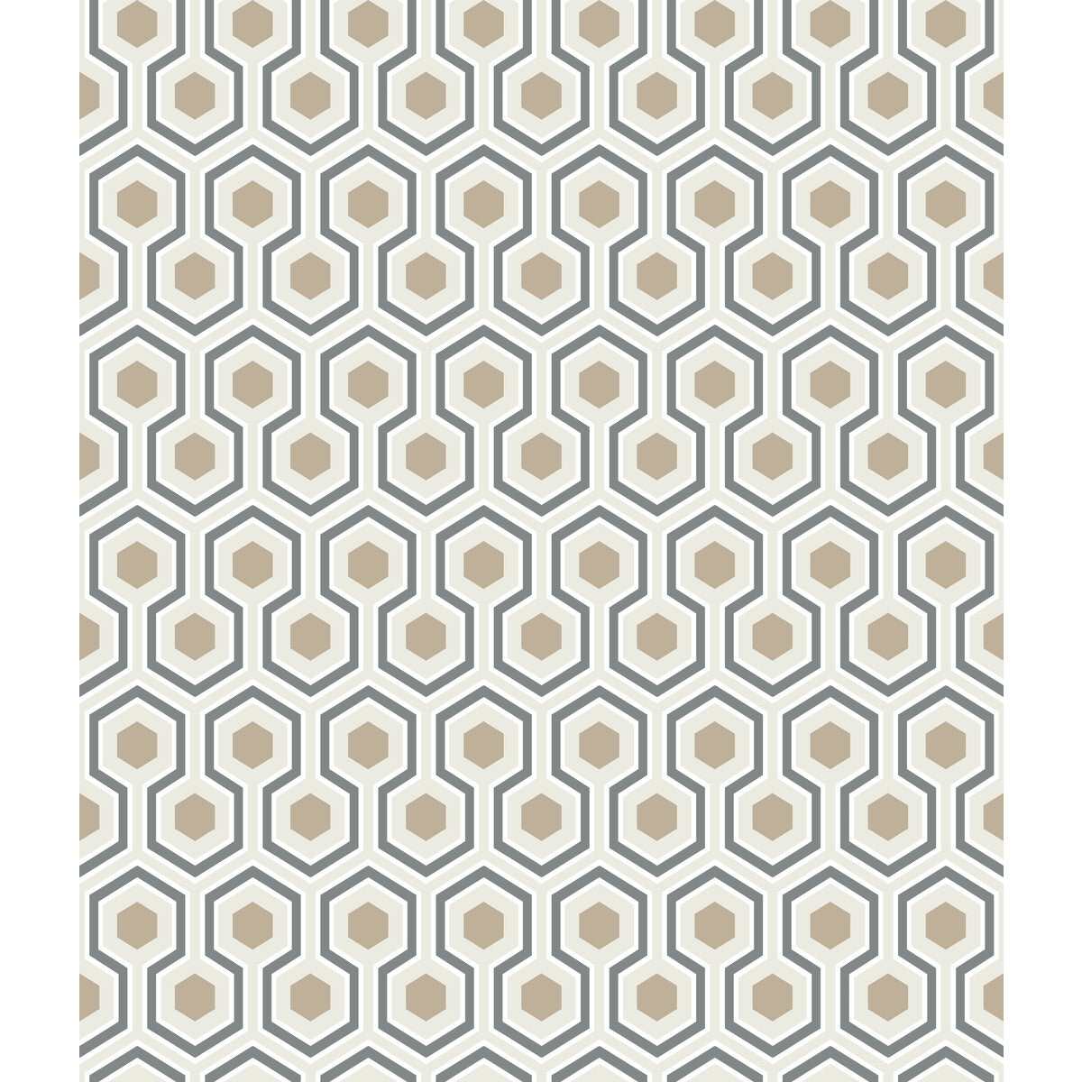 COLE & SON HICKS HEXAGON GILVER/WT/BK