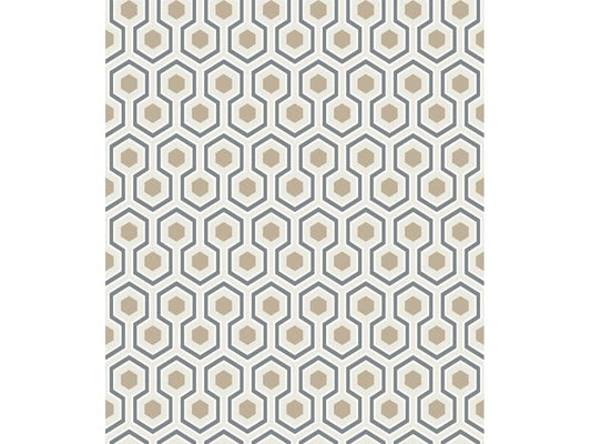 Cole & Son WP: Contemporary Restyled Hicks' Hexagon 95/3016.CS.0 Gold/Silver