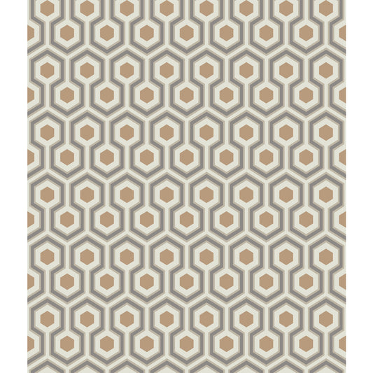 COLE & SON HICKS HEXAGON GOLD/TAUPE