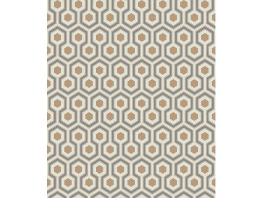 Cole & Son WP: Contemporary Restyled Hicks' Hexagon 95/3017.CS.0 Gold/Taupe