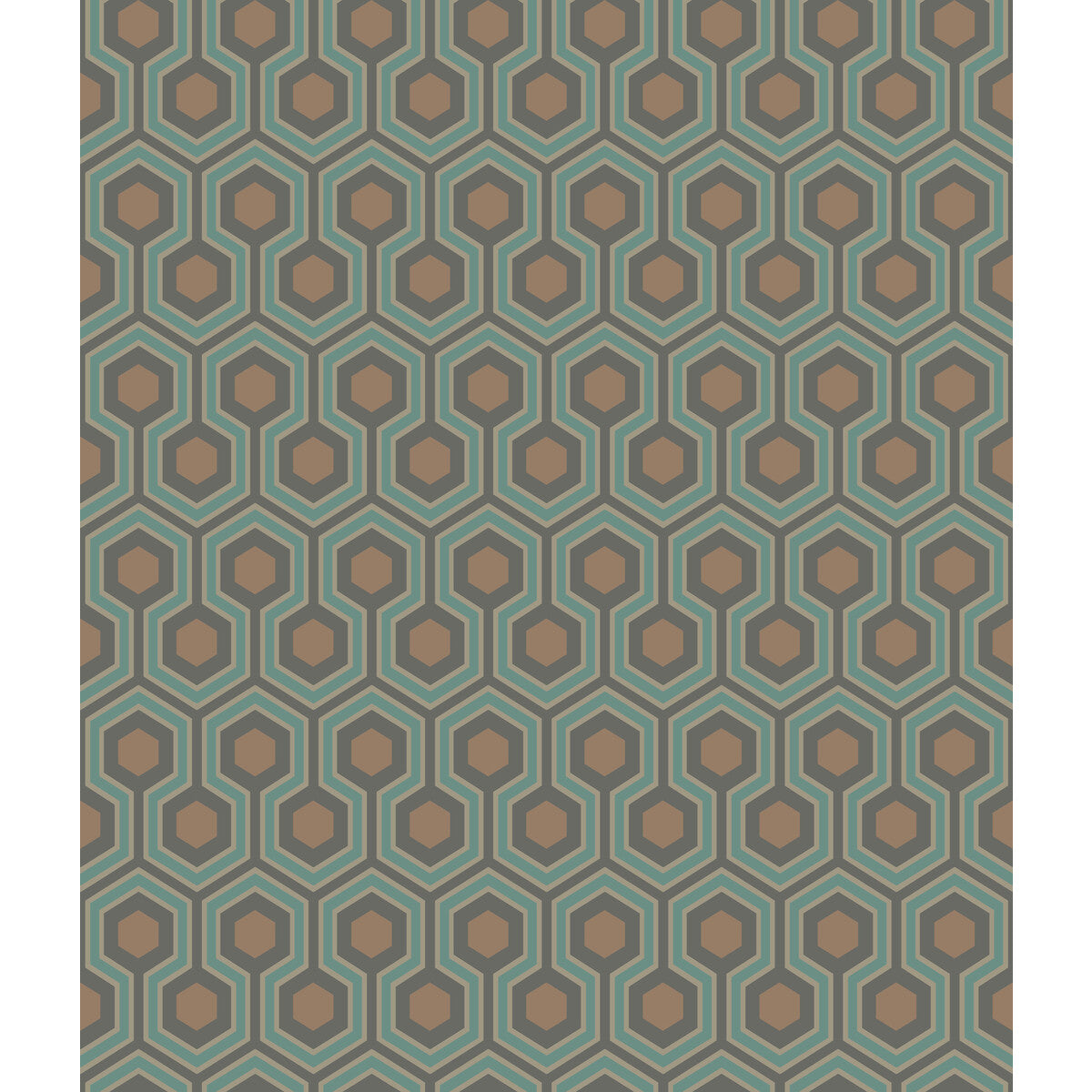 COLE & SON HICKS HEXAGON TEAL/GOLD