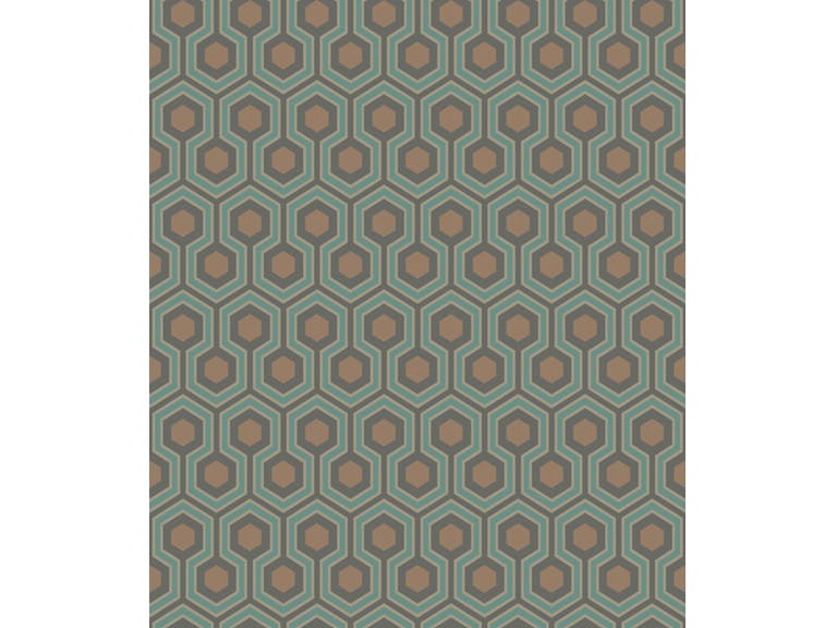 Cole & Son WP: Contemporary Restyled Hicks' Hexagon 95/3018.CS.0 Teal/Gold