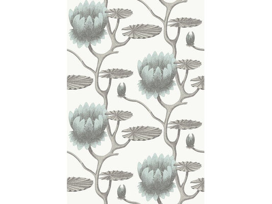 Cole & Son WP: Contemporary Restyled Summer Lily 95/4022.CS.0 Aqua/White