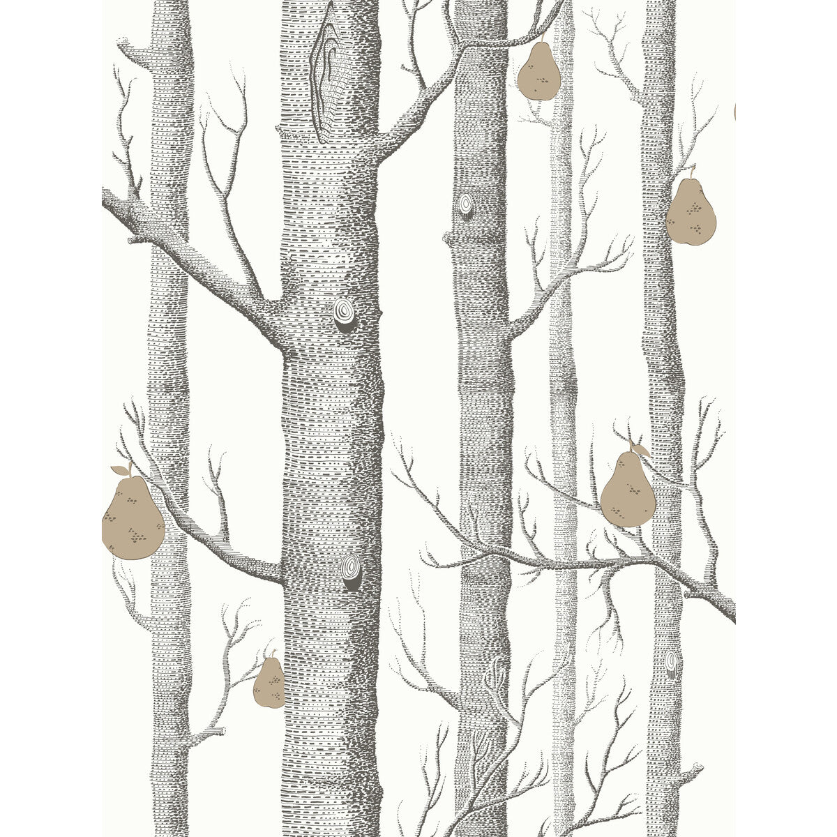 COLE & SON WOODS & PEARS BLK/WHT/BRNZ