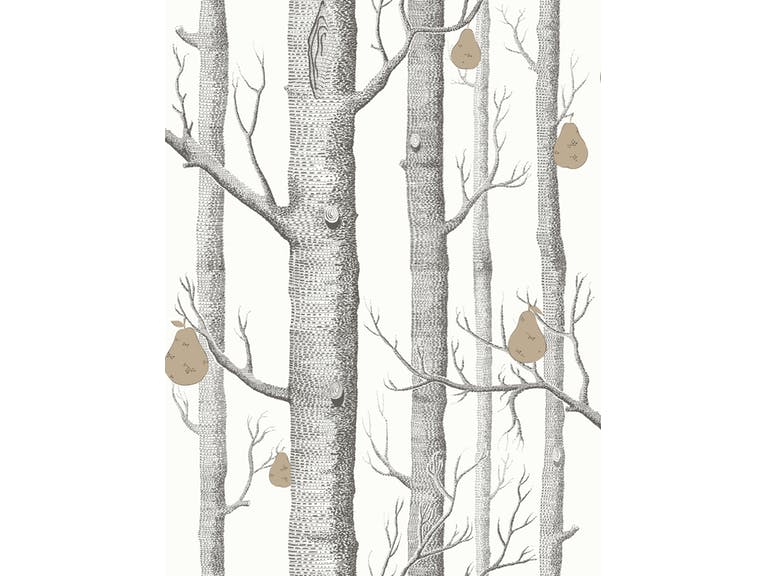 Cole & Son WP: Contemporary Restyled Woods & Pears 95/5027.CS.0 Black/White/Bronze