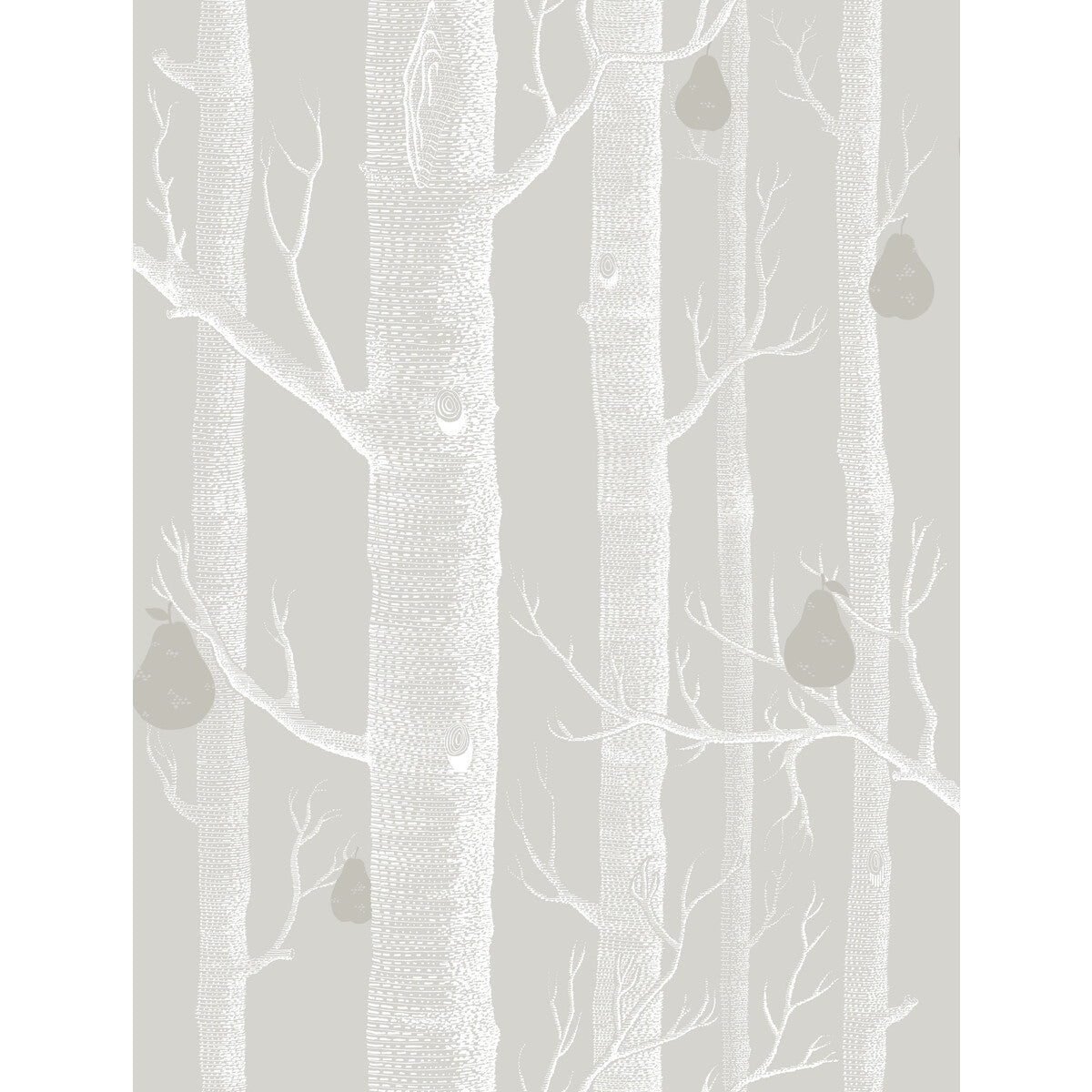 COLE & SON WOODS & PEARS GREY/WHT/SLVR