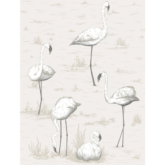 COLE & SON FLAMINGOS CHARCOAL/WHT