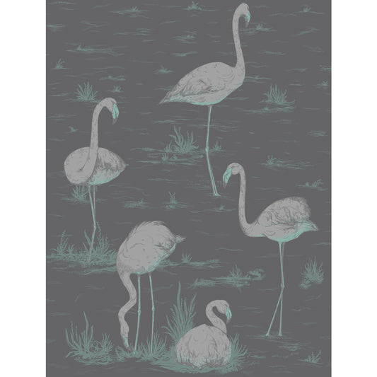 COLE & SON FLAMINGOS TEAL/SLVR/BK