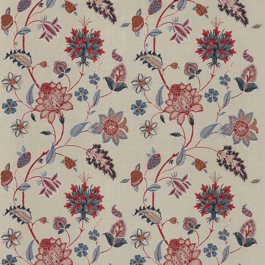 G P & J BAKER BAKER'S INDIENNE EMBROIDERY INDIGO/RED