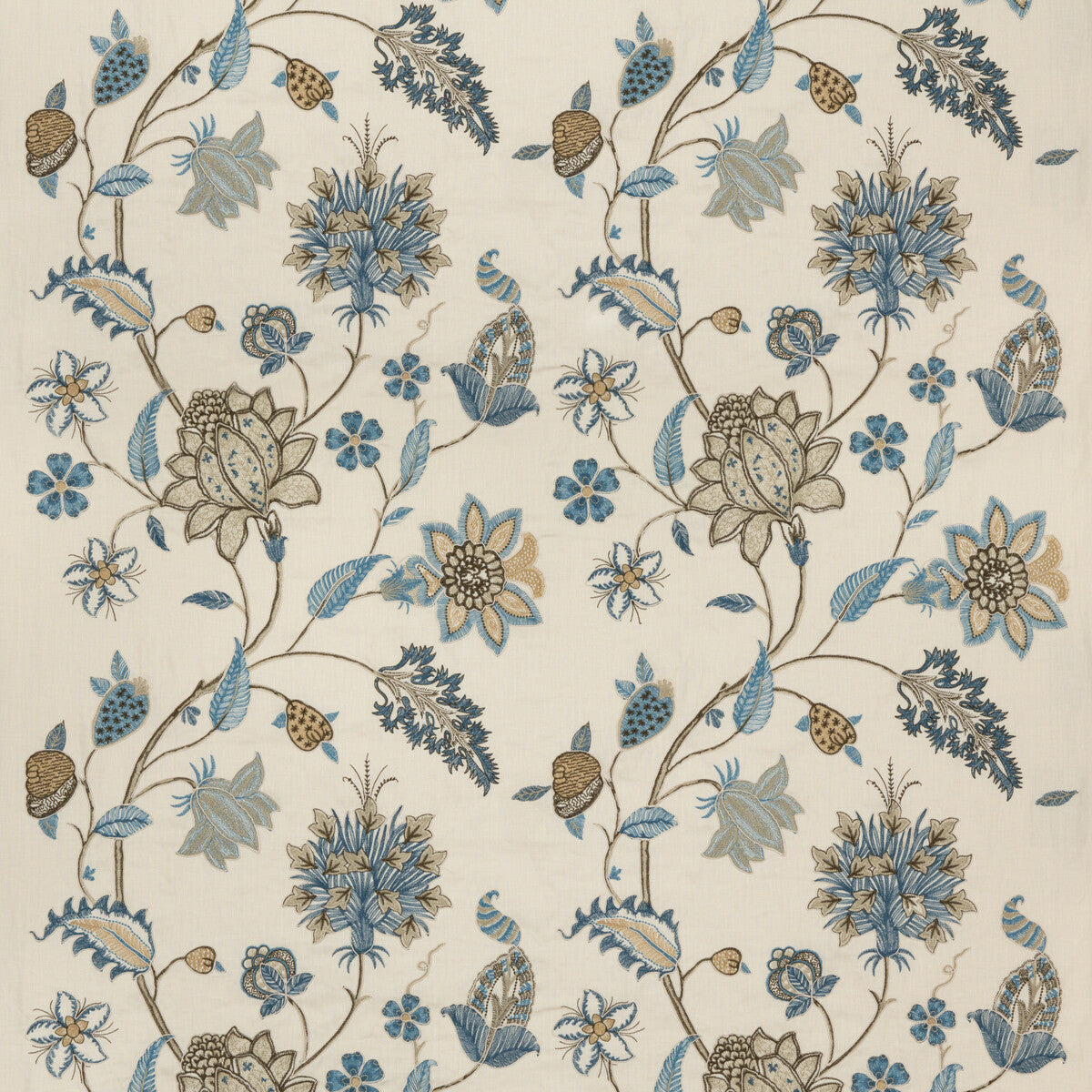 G P & J BAKER BAKER'S INDIENNE EMBROIDERY SOFT BLUE