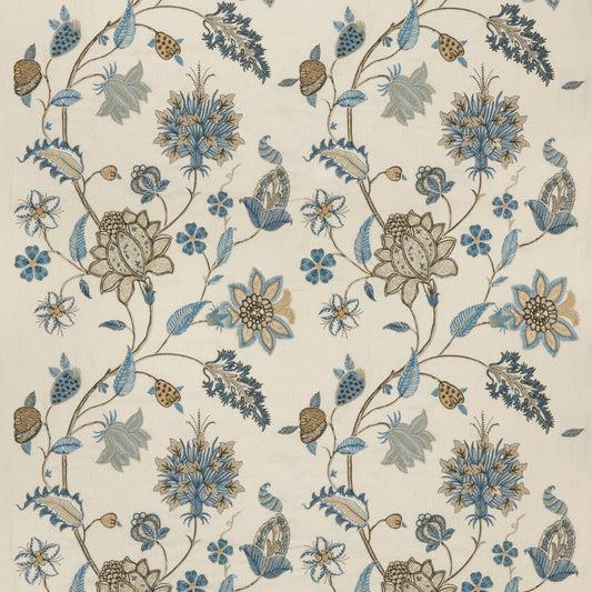 G P & J BAKER BAKER'S INDIENNE EMBROIDERY SOFT BLUE