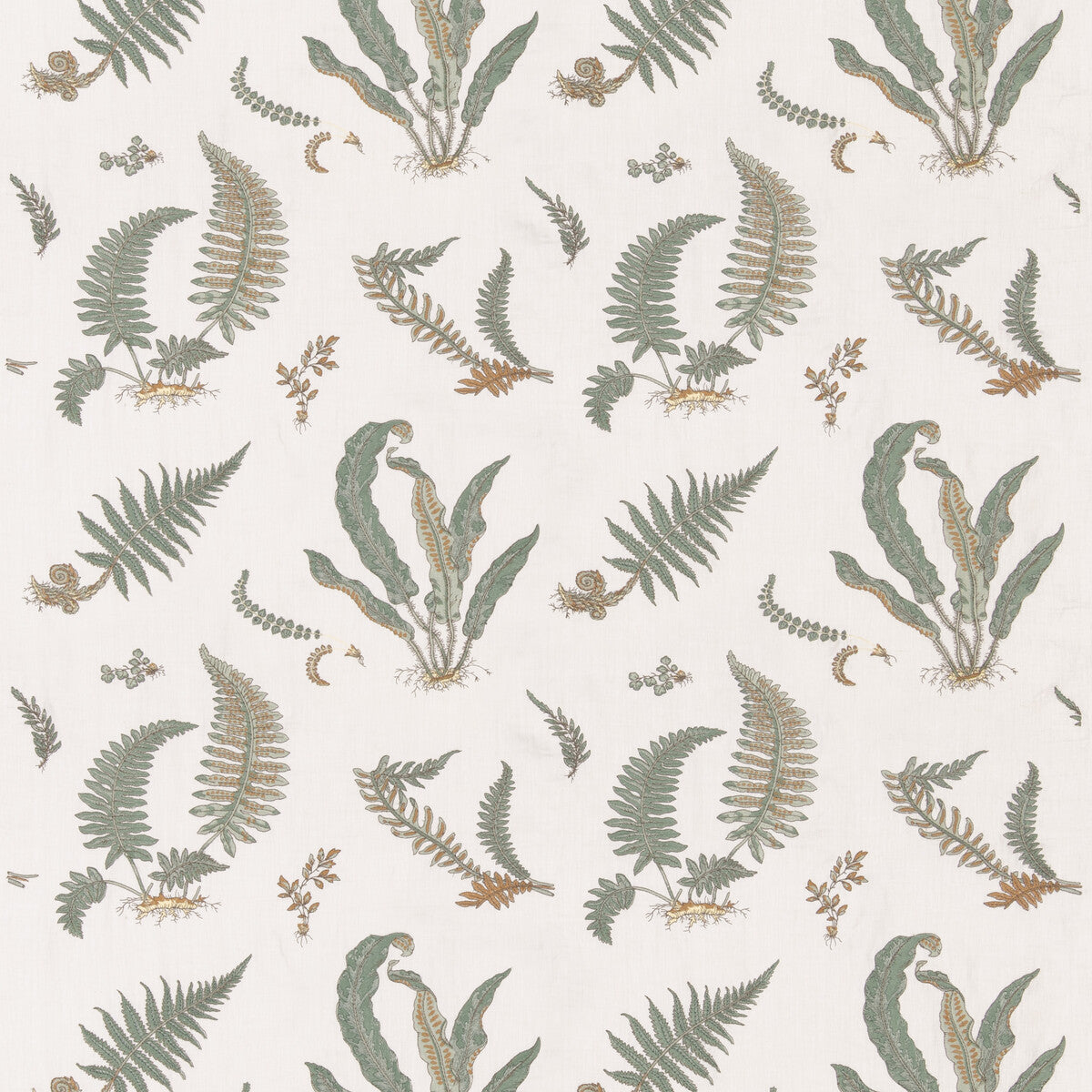 G P & J BAKER FERNS EMBROIDERY VERDIGRIS