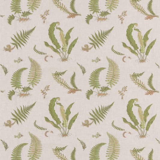 G P & J BAKER FERNS EMBROIDERY GREEN/NATURAL