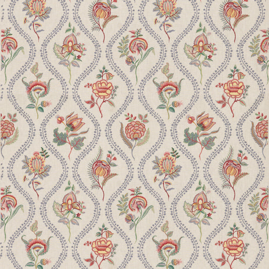 G P & J BAKER BURFORD EMBROIDERY BLUE/RED