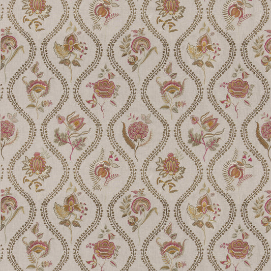 G P & J BAKER BURFORD EMBROIDERY RED/BRONZE
