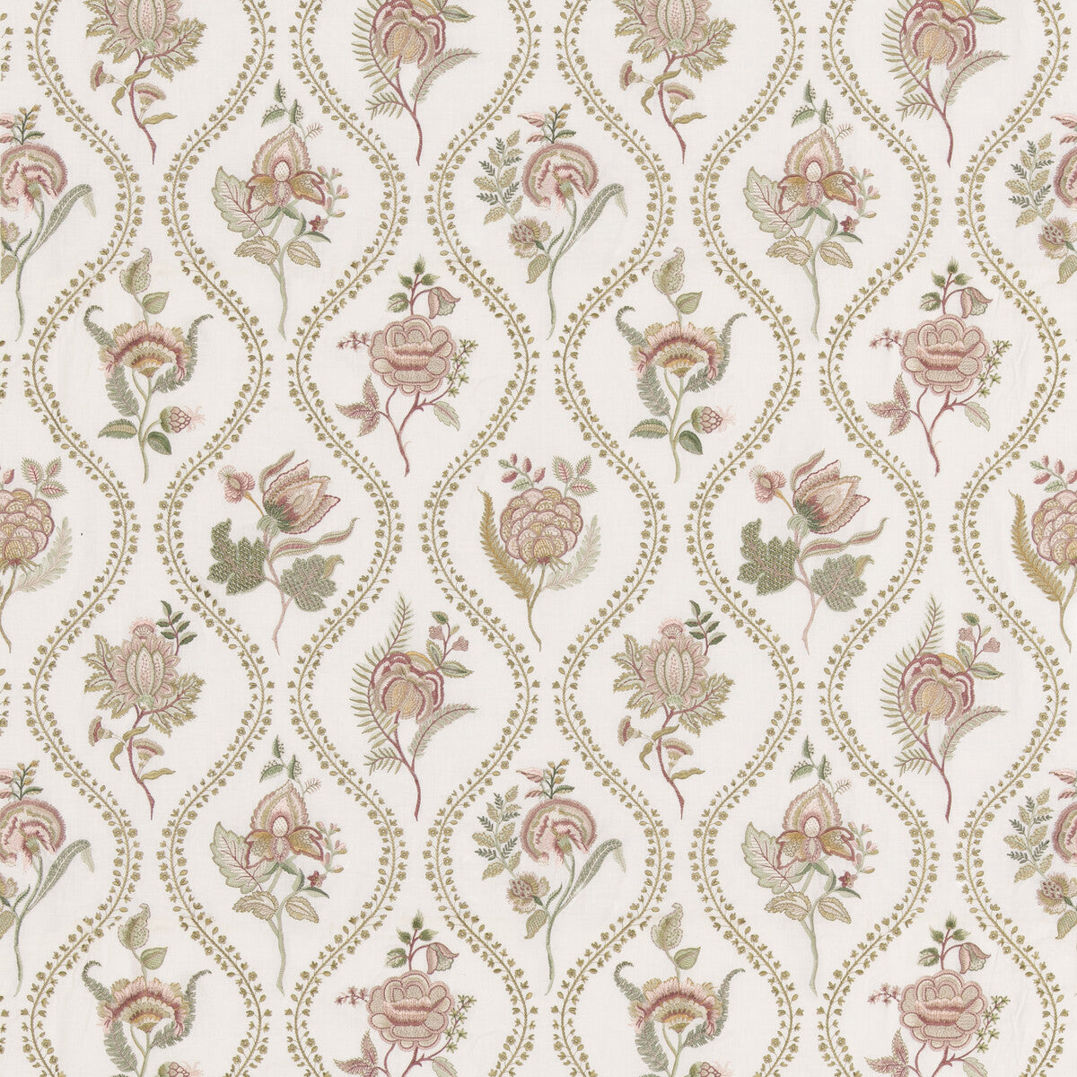 G P & J BAKER BURFORD EMBROIDERY ROSE/CREAM