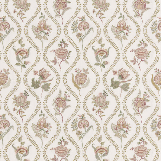 G P & J BAKER BURFORD EMBROIDERY ROSE/CREAM