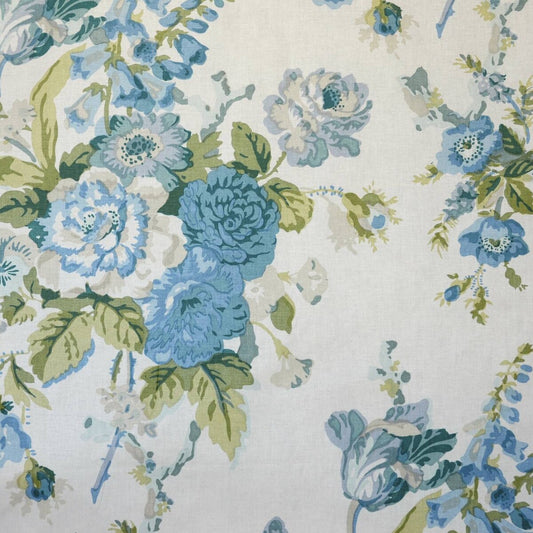 LEE JOFA GRENVILLE GLAZED CHINTZ BLUE/GREEN