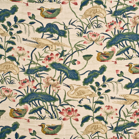 G P & J BAKER HERON & LOTUS FLOWER INDIGO/PINK