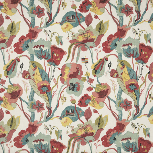 G P & J BAKER CALIFORNIA LINEN/TEAL/PIMENTO