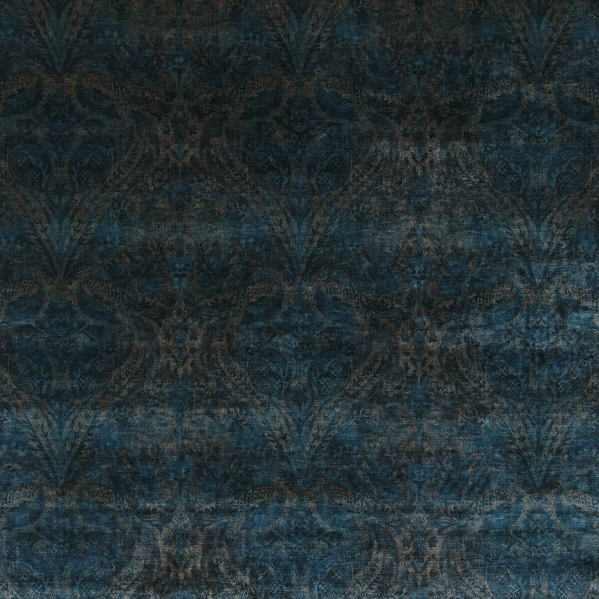 G P & J BAKER ROYAL DAMASK VELVET SAPPHIRE