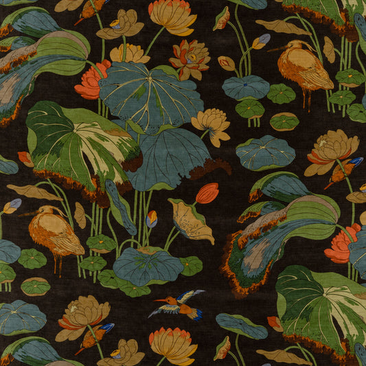 G P & J BAKER NYMPHEUS VELVET CHARCOAL