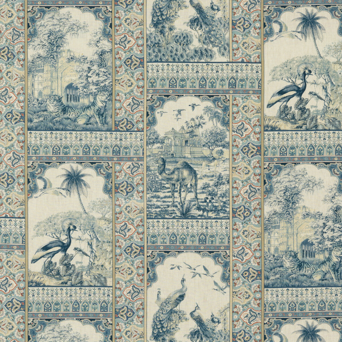 G P & J BAKER INDIENNE TOILE RED/BLUE