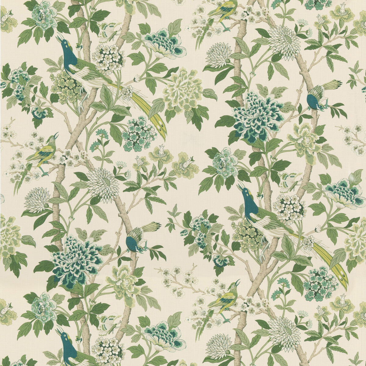 G P & J BAKER HYDRANGEA BIRD (ARCHIVE) GREEN