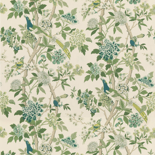 G P & J BAKER HYDRANGEA BIRD (ARCHIVE) GREEN