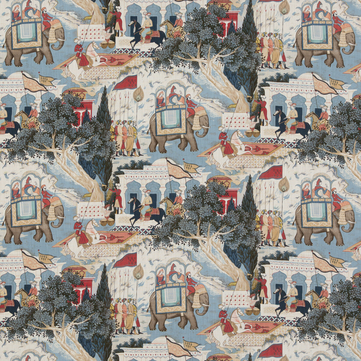 G P & J BAKER SHALIMAR INDIGO/RED