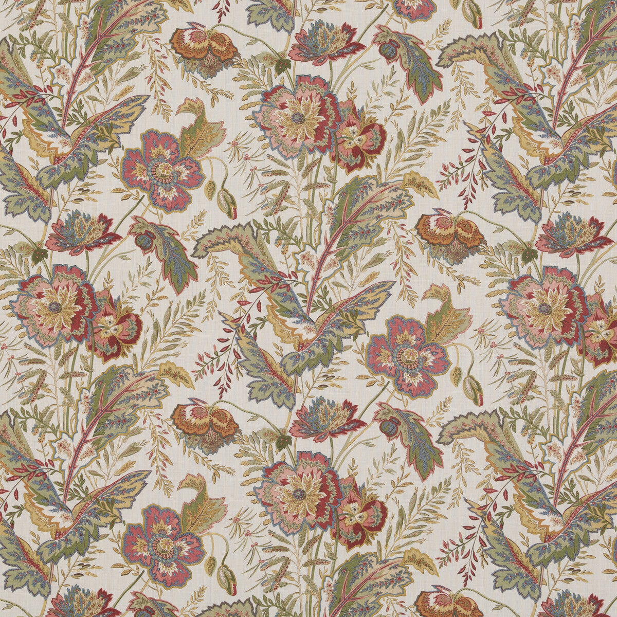 G P & J BAKER INDIENNE FLOWER EMERALD/RED