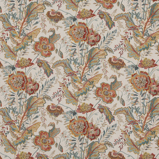 G P & J BAKER INDIENNE FLOWER RED/TEAL