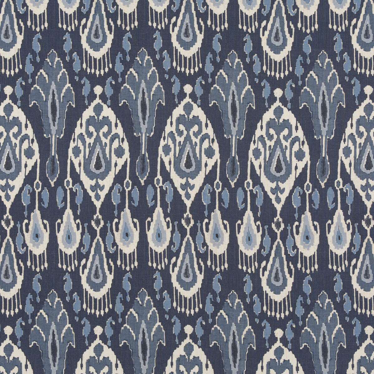 G P & J BAKER IKAT BOKHARA LINEN INDIGO