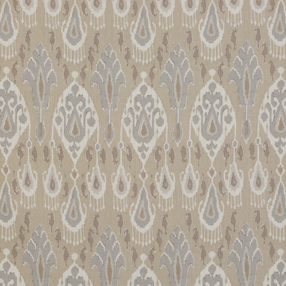 G P & J BAKER IKAT BOKHARA LINEN PARCHMENT