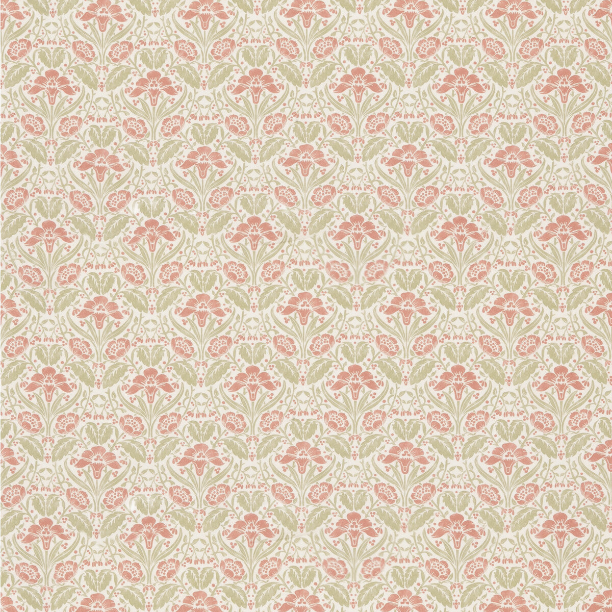G P & J BAKER IRIS MEADOW COTTON PINK/GREEN