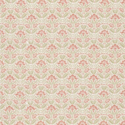 G P & J BAKER IRIS MEADOW COTTON PINK/GREEN