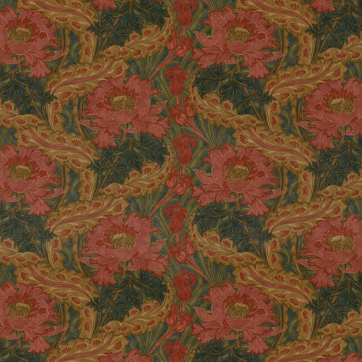 G P & J BAKER BRANTWOOD VELVET ROSE/GREEN